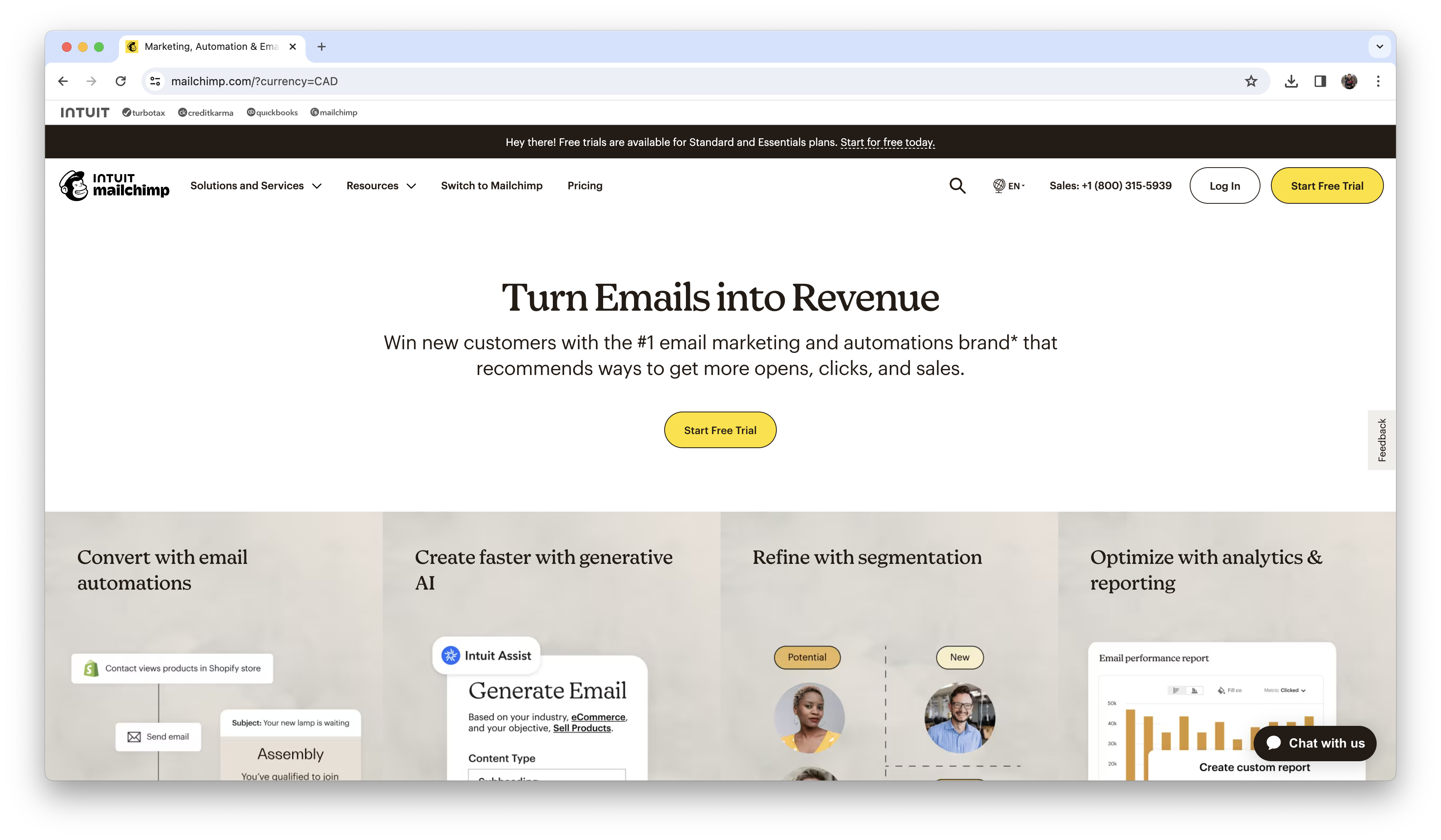 Mailchimp.com screenshot